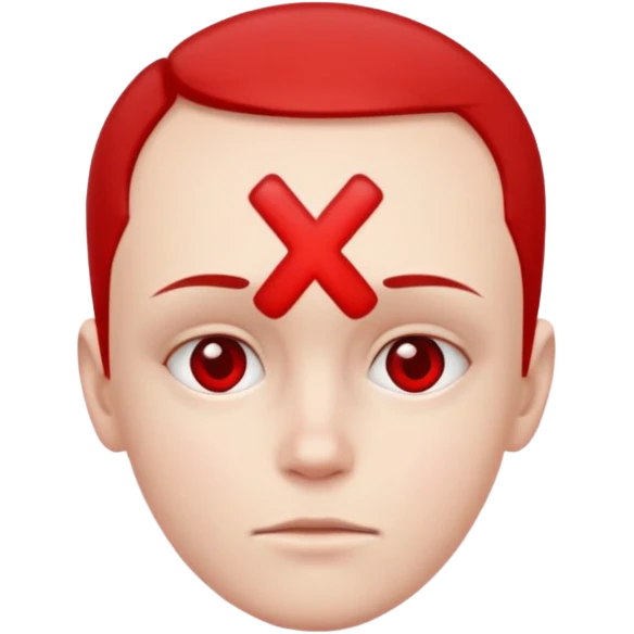 Forhead with a red small "x" symbol in the center emoji