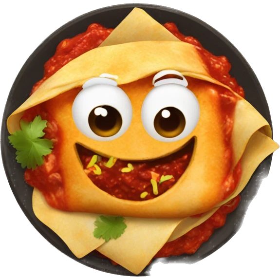 red salsa enchiladas in a plate emoji