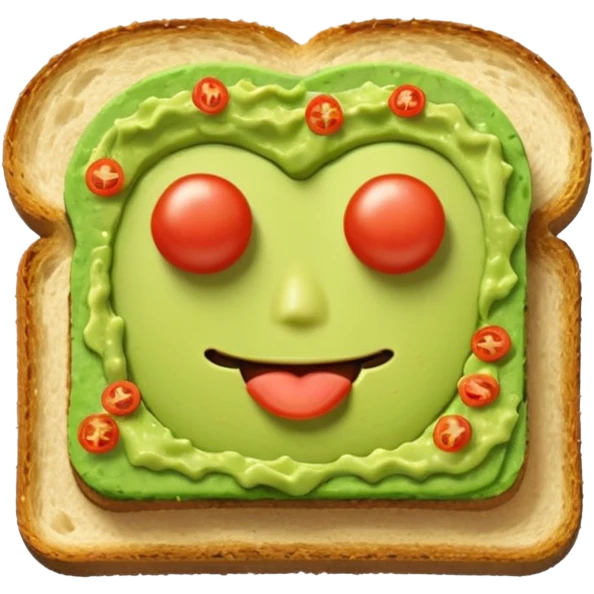 guacamole toast NO tomatoes  emoji