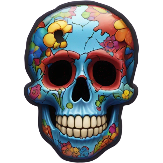 grateful dead skull with bears emoji