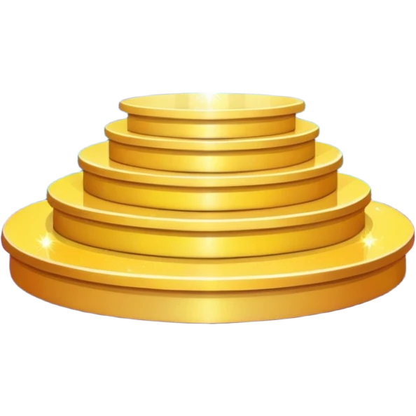 A spotlight-lit platform with glittery floor decorations. emoji