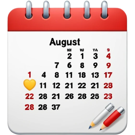 single date calendar for 16 august  emoji