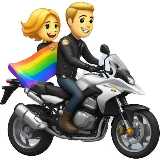 Gay sur une moto emoji