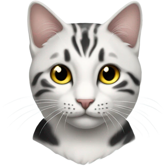 белый котик с черной маской emoji