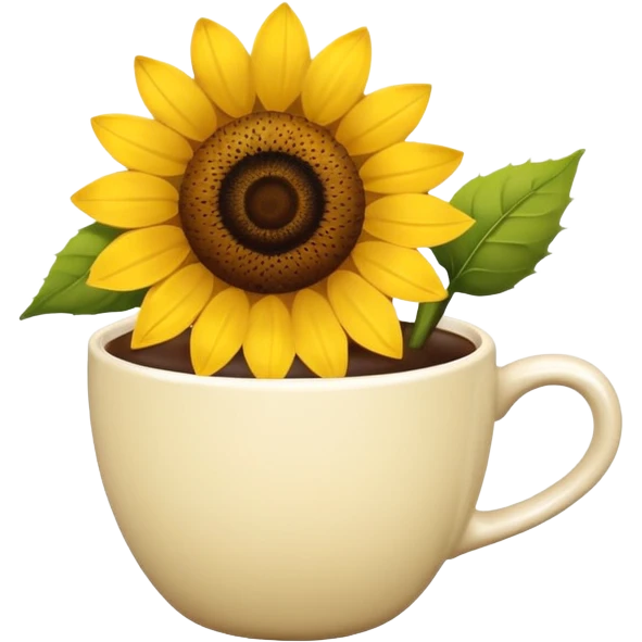 Coffee cup with a sunflower emoji