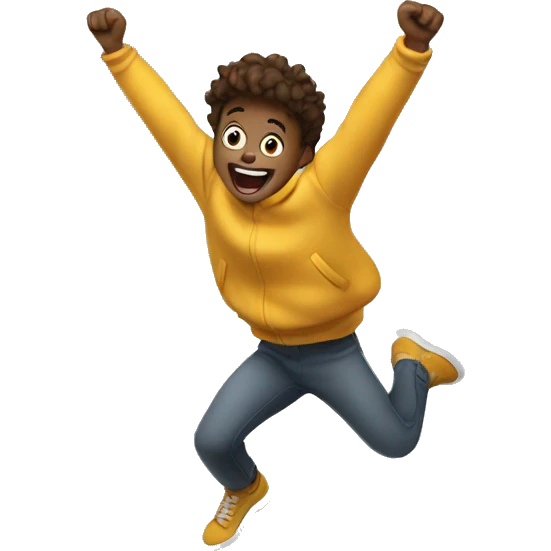 Jumping excited emoji
