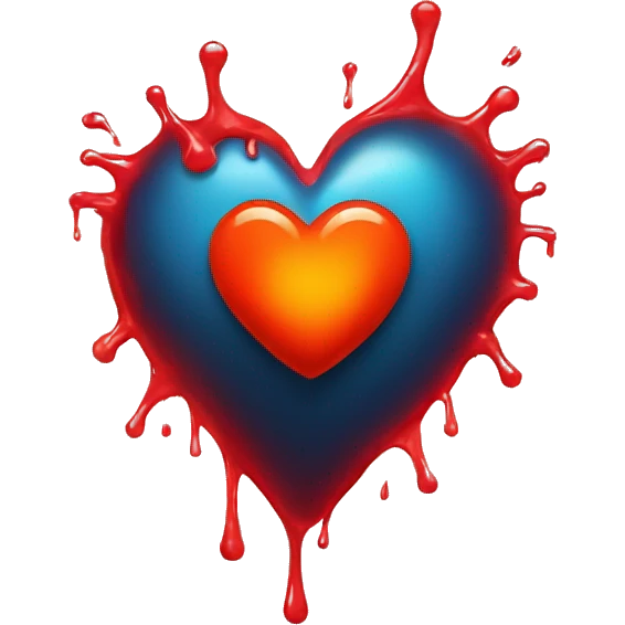 bleeding red heart glowing red-orange emoji