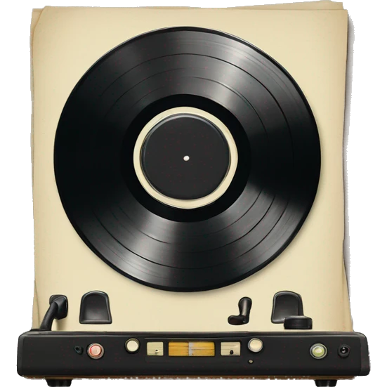 stack of vintage vinyl records emoji