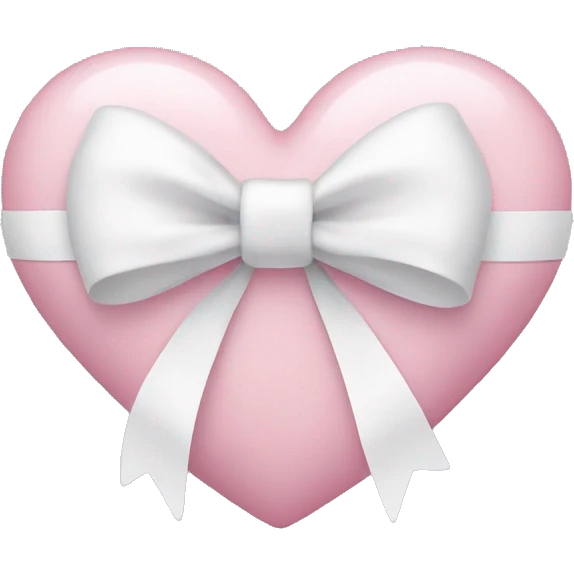 Pastel pink heart with white bow emoji