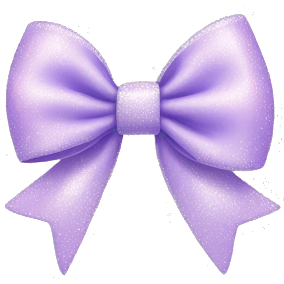 Pastel purple bow with sparkles emoji