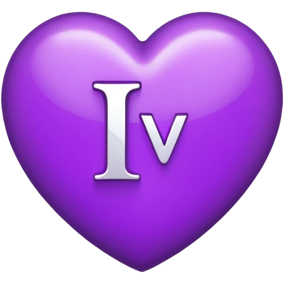 The Letter “i” inside a Purple Heart emoji