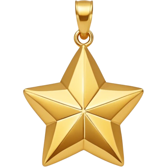 golden star charm-shaped trinket, gold pendant emoji