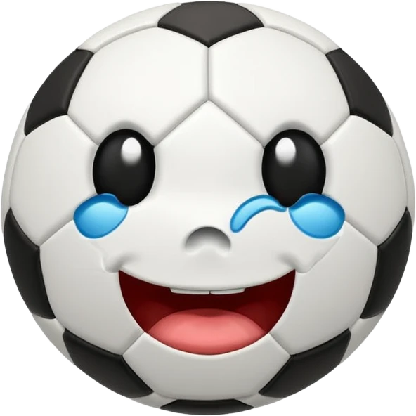 BALON DE FUTBOL CON CARAS LLORANDO emoji
