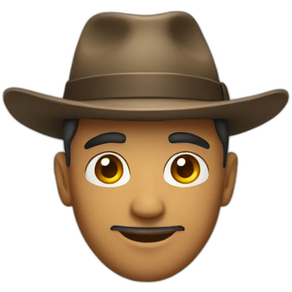 A man wearing a hat emoji