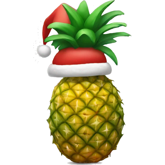 Pineapple with a Santa hat emoji