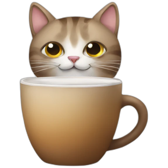 Cat drinks coffee emoji