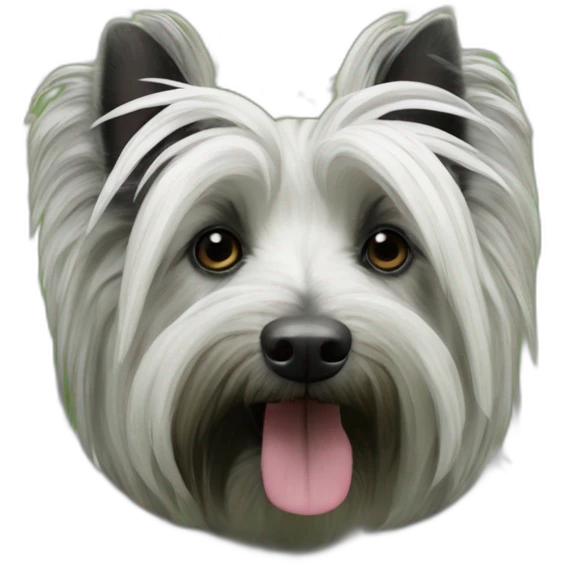 Skye terrier in a coprinus comatus field emoji