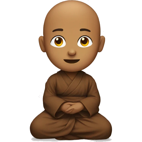 A monk in robes sitting emoji
