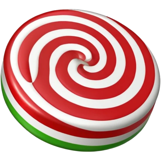 a single peppermint candy, but with green red white emoji