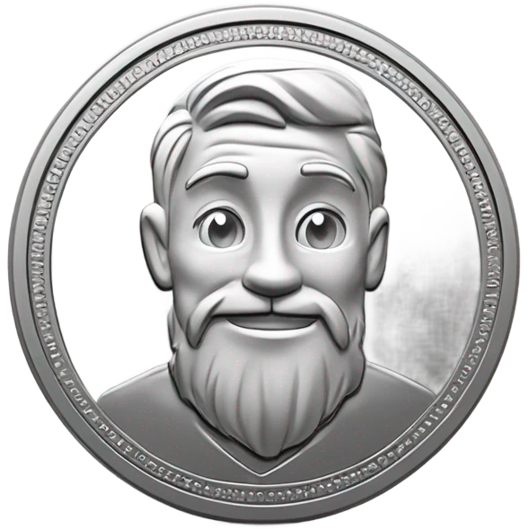 Cartoon coin that says the word Logan emoji