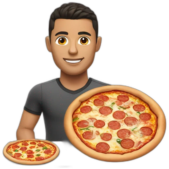 Ronaldo making pizza emoji