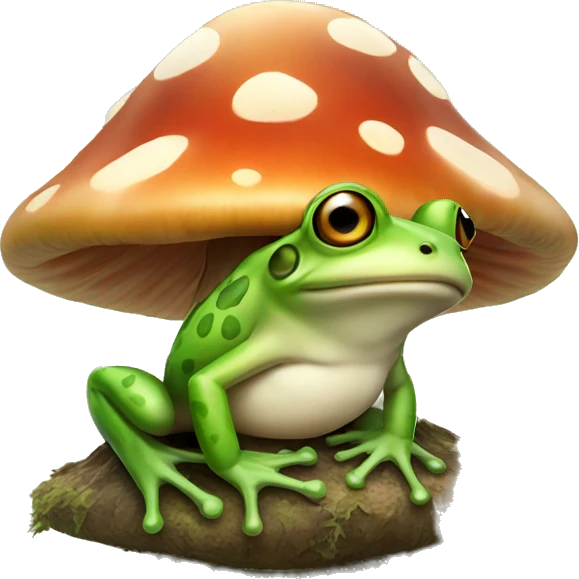 Frog on a mushroom emoji