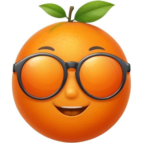 Fruit with Sunglasses, orange emoji