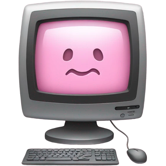 Pink computer monitor emoji