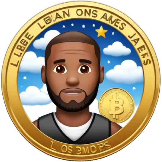 lebron james coin emoji   and text on the coin niggas in the sky  emoji
