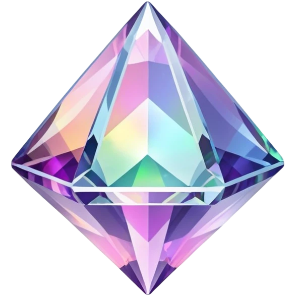 Brilliant round cut mystic quartz crystal with holographic color shifts and faceted edges emoji