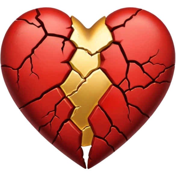 Make a heart with one crack down the middle making it split into two. Fill the crack fully with gold so that it looks like a normal heart with gold cracks on it emoji
