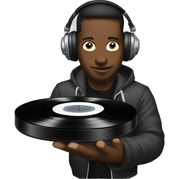 Dj with vinyl disr on right hand emoji