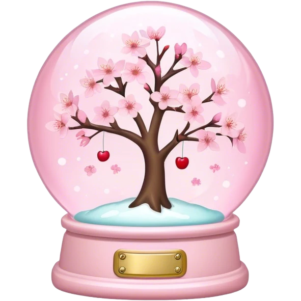 Pastel pink snow globe，Cherry blossom emoji