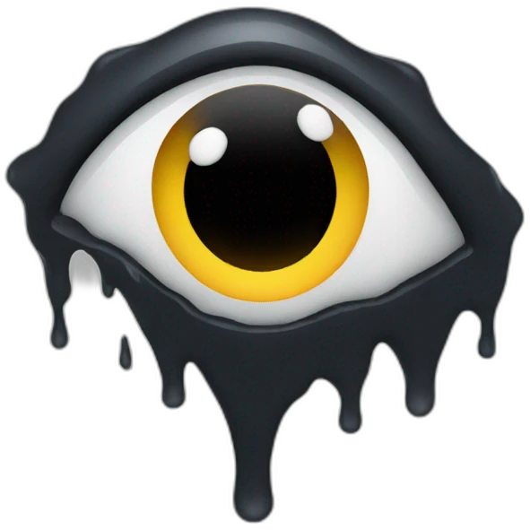 black puddle with a eye emoji