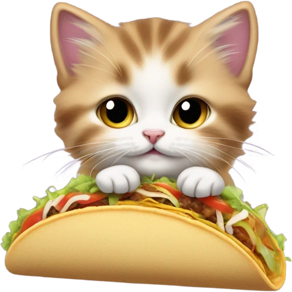 Kitten eating a taco emoji