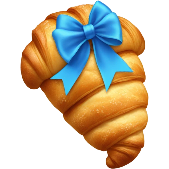 Croissant with a blue bow emoji