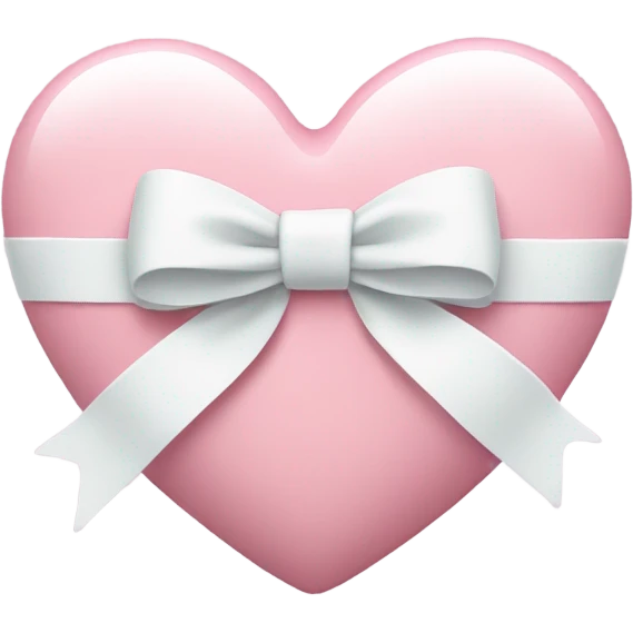 Pastel pink heart with white bow emoji