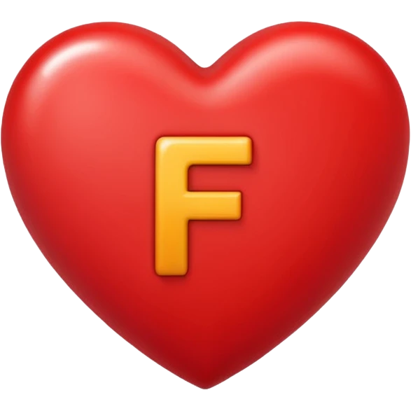 un corazon rojo con la letra f en el centro pero para un emoji{ emoji