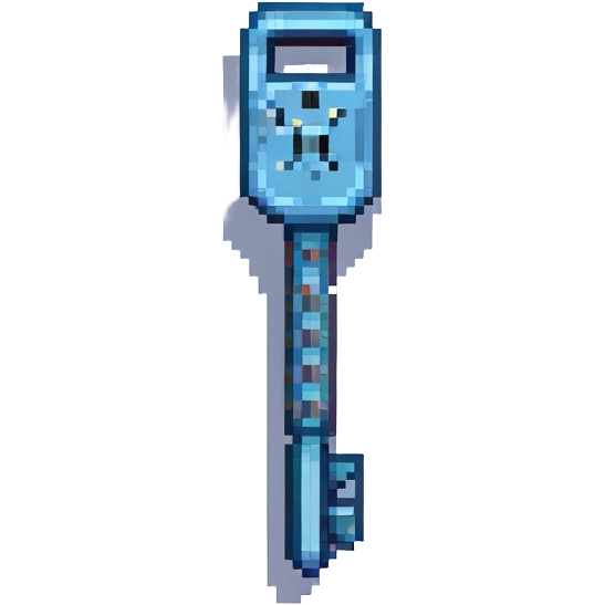 pixel art lockpick, Minecraft style, blue steel look emoji