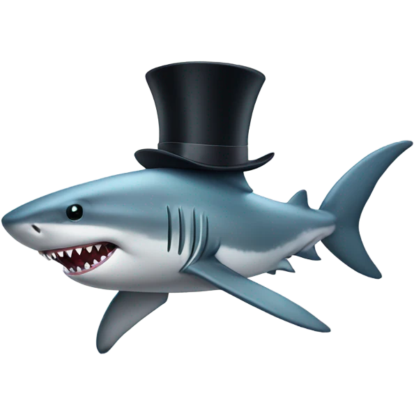 Shark with a top hat emoji