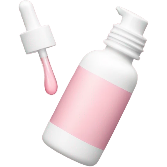 pastel pink and white serum bottle  emoji