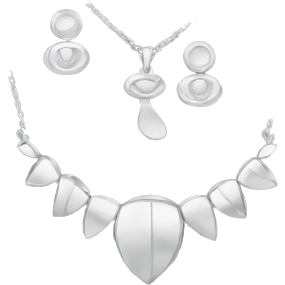 Silver necklace and earrings emoji