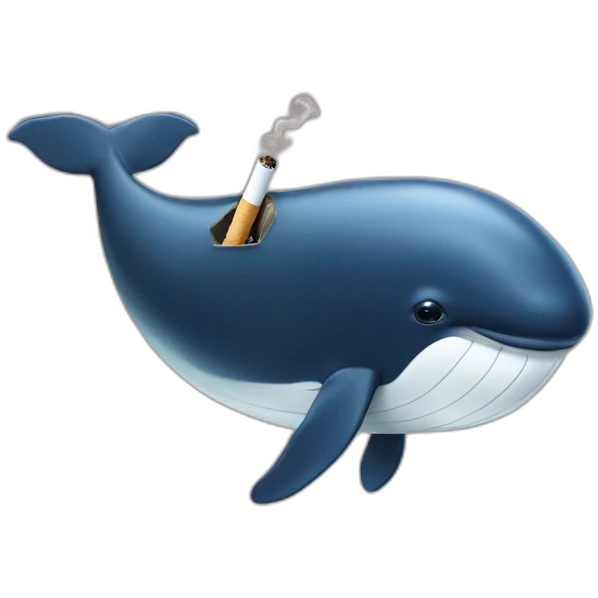 whale with cigarette emoji