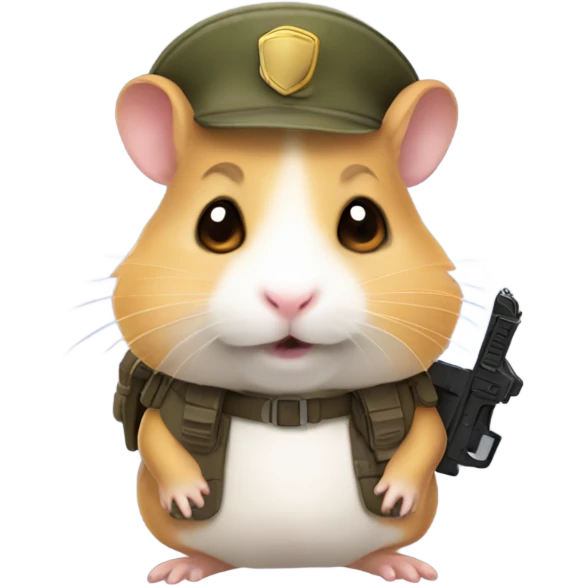 Cute mercenary hamster emoji
