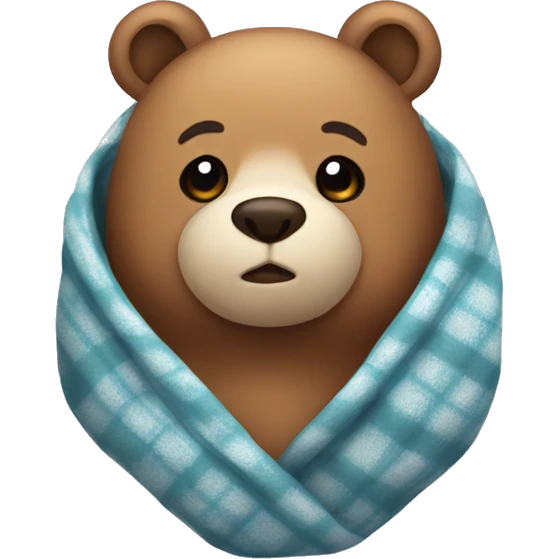 bear cozy in blanket emoji