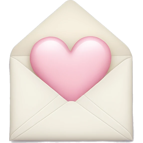 white envelope with a light pink heart emoji