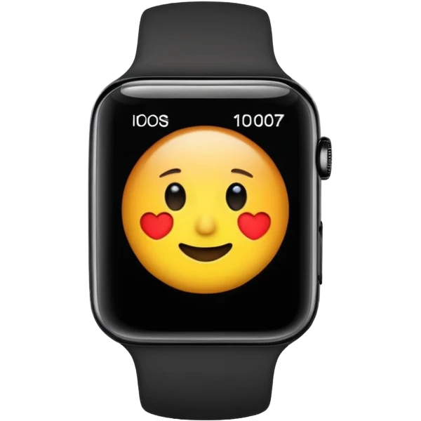 a black apple watch in the style of an ios emoji  emoji