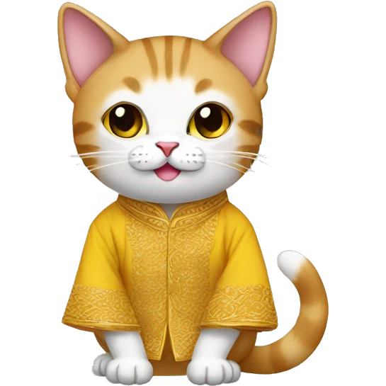 Cat wearing baju melayu emoji