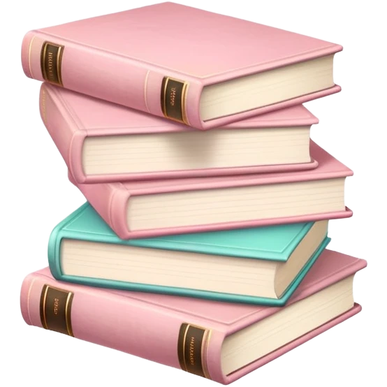 Stack of pastel pink books emoji
