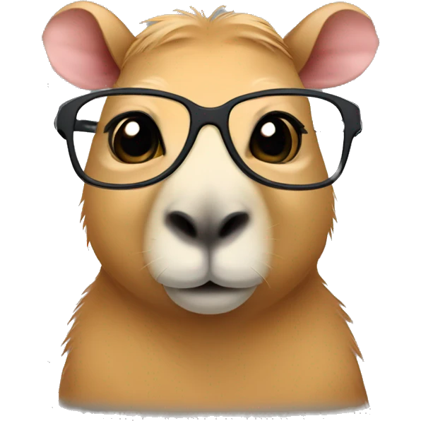 girl capybara glasses smart cute emoji